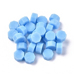Sky Blue Sealing Wax Particles, for Retro Seal Stamp, Octagon, Sky Blue, 9mm, about 1500pcs/500g
