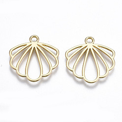 Light Gold Стойки из пластика с открытыми задними подвесками, без кадмия и без свинца, формы раковины, золотой свет, 21x20.5x1 мм, отверстие : 2 мм