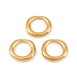 Золотой 304 нержавеющей стали связывающий кольца, неправильное кольцо, золотые, 15.5x13.5x3 мм