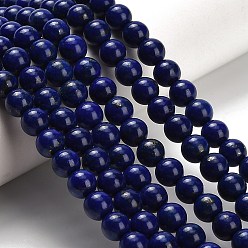 Ляпис-Лазурь Нитки бусины из натурального ляписа-лазури, круглые, класс AAA, 6 мм, отверстие : 0.7 мм, около 64 шт / нитка, 15.35~15.59'' (39~39.6 см)