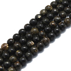 Biotita Perlas naturales biotita hebras, rondo, 6 mm, agujero: 1 mm, sobre 67 unidades / cadena, 15.75'' (40 cm)