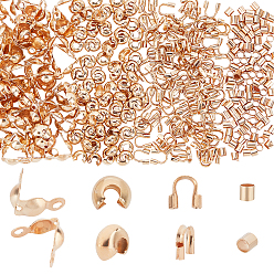 Light Gold 400шт 4 стиль латунные бусины, ползунки, рондель, золотой свет, 100 шт / стиль