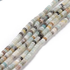 Flower Amazonite Натуральный цветок амазонитовые бусины пряди, плоско-круглые, 4x2 мм, отверстие : 1 мм, около 169 шт / нитка, 14.96'' (38 см)