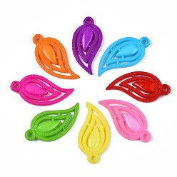 Mixed Color Acrylic Pendants, Flower, Mixed Color, 34x17x4mm, Hole: 2.5mm, about 760pcs/500g