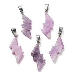 Phosphosiderite Подвески из натурального фосфосидерита, подвески-молнии с цветным покрытием из нержавеющей стали 201 защелкивающиеся дужки из нержавеющей стали, 31~33x13~14x5 мм, отверстие : 7.5x4.5 мм