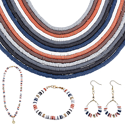 (52) Непрозрачная лаванда 14 пряди 7 раскраски бусин из полимерной глины ручной работы, для поделок ювелирных изделий, Heishi бусы, Диск / плоские круглые, разноцветные, 6x0.5~1 мм, отверстие : 1.8 мм, около 290~320 шт / нитка, 15.75 дюйм ~ 16.14 дюйм (40~41 см), 2 пряди / цвет