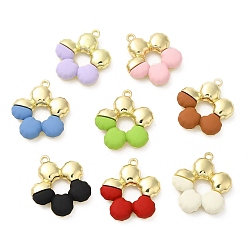 Золотой Кулон из сплава, окрашенный распылением, без кадмия, без никеля и без свинца, цветок, золотые, 21x19x4.5 мм, отверстие : 1.4 мм