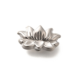 Нержавеющая Сталь Цвет Антикоррозийные 304 шарики из нержавеющей стали, лотос, цвет нержавеющей стали, 9x16x7 мм, отверстие : 1.8 мм