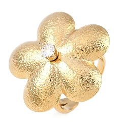 Настоящее золото 18K 304 открытые манжеты из нержавеющей стали, со стразами для женщин, реальный 18 k позолоченный, лоток : 28.5x30 мм, регулируемый