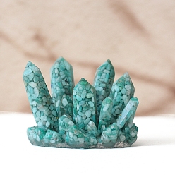 Бирюза Украшение для дома в форме кластера из драгоценных камней, статуэтки фэн-шуй, 90x70 мм