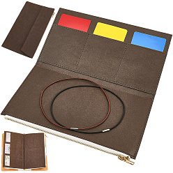 Coconut Brown 1Pc Rectangle Paper Invoice Zipper Storage Bags, File Pockets, with 2Pcs 2 Colors Nylon Travel Notebook Elastic Ropes, Coconut Brown, 205x120x6mm