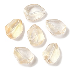 Светло-хаки Прозрачная аэрозольная краска стеклянные шарики, граненые, самородки, светлый хаки, 16.5x12.5x8.5 мм, отверстие : 1.2 мм