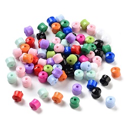 Разноцветный Акриловые бусины, колонка, красочный, 6x6x6 мм, отверстие : 1 мм, 2632 шт / 500 г