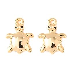 Tortoise Латунные микро проложить кубического циркония прелести, без никеля , реальный 18 k позолоченный, черепаха, 13x10.5x2 мм, отверстие : 1 мм