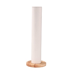 Белый Держатели для резинок для волос из искусственной кожи, подставки для резинок для волос с деревянной основой, белые, 10x30 см