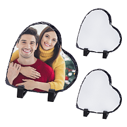 Сердце Сублимационная фоторамка из чистого камня, с пластиковым держателем дисплея, сердце, 80.5x140x140 мм