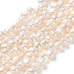 PapayaWhip Natural Cultured Freshwater Pearl Beads Strands, Grade 6A, Rice, PapayaWhip, 5~6x4~5mm, Hole: 0.5mm, about 77pcs/strand, 14.02 inch(35.6cm)