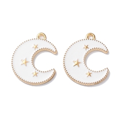Луна Подвески из эмали и сплава, золотые, луна, 23.5x18.5x1.5 мм, отверстие : 1.8 мм