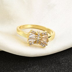 Настоящее золото 18K Кольца-манжеты для пальцев из латуни с микропаве из кубического циркония для женщин, без кадмия и без свинца, долговечный, бантом, реальный 18 k позолоченный, 8.5 мм, внутренний диаметр: регулируемый