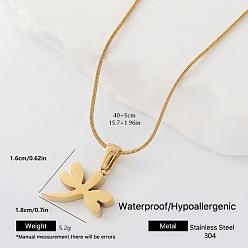 Dragonfly Elegant 304 Stainless Steel Pendant Necklaces for Women, Golden, Dragonfly, 15.75 inch(40cm)