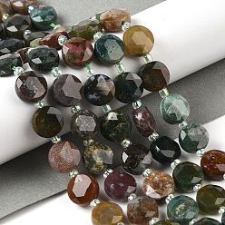 (RRHB277) Кристалл на подкладке из медово-бежевого цвета Природного индийского агата шарик нити, граненые, плоско-круглые, 10~10.5x10.5~11x5.5~6 мм, отверстие : 1 мм, около 29 шт / нитка, 14.76 дюйм (37.5 см)