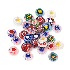 (52) Непрозрачная лаванда Кабошонов ручной работы бусины, плоские круглые с цветком, разноцветные, 11.5~12x3.5 мм