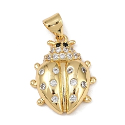 Настоящее золото 18K Латунные микро проложить кубического циркония подвески, без кадмия и без свинца, насекомое, реальный 18 k позолоченный, 19x15x4 мм, отверстие : 5x3.5 мм