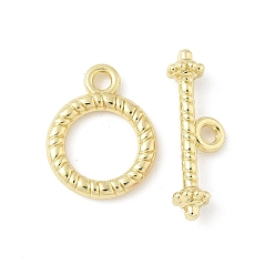 Золотой Застежки-тоглы из текстурированного кольцевого сплава, без кадмия и без свинца, стойки покрытие, золотые, Кольца: 16.5x13x2 мм, отверстие : 2 мм, бар: 7x20.5x4.5 mm, отверстие : 2 мм