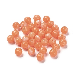 Coral Imitation Jade Acrylic Beads, Round, Coral, 8mm, Hole: 1.8mm, about 1886pcs/500g