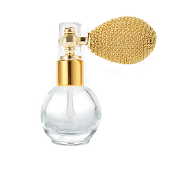 (932FM) Темно-синий аква-матовый с подкладкой 2 шт. стеклянные флаконы-спрей для хайлайтера с мерцающей пудрой, распылитель тонкого тумана для духов с плетеной подушкой безопасности, многоразовая бутылка, темно-золотистые, 9.16x5.24 см, емкость: 12 мл (0.41 жидких унций)