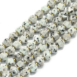 Джаспер Кунжут Природных кунжута яшмы бисер нитей, граненые, восьмиугольный, 9~10.5x9~10.5x7.5~8.5 мм, отверстие : 1 мм, около 36~40 шт / нитка, 39~39.5 см