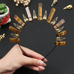 Тигровый глаз Натуральные резинки для волос с тигровым глазом, аксессуары для волос для женщин и девочек, 185x155x15 мм