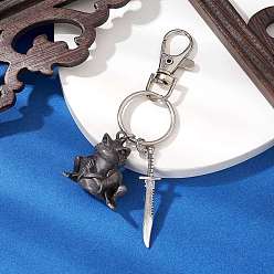 Античное Серебро Сплав, с лягушкой и ножом в тибетском стиле, античное серебро, 101.5 мм