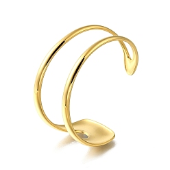 Настоящее золото 18K 304 женские браслеты-манжеты из нержавеющей стали, реальный 18 k позолоченный, 1-1/4 дюйм (3.15 см), внутренний диаметр: 2-3/8x2 дюйм (6x5.1 см)