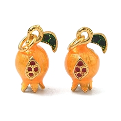 Оранжевый Подвески в виде фруктов из сплава с эмалью, гранатовые прелести, золотые, оранжевые, 18.5x10.5x9.5 мм, Перейти кольцо: 6.5x1.5 мм, 4.5 мм внутренним диаметром