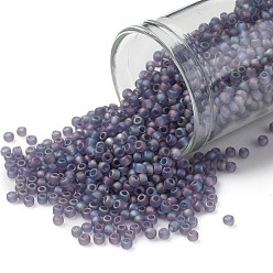 (166DF) Transparent AB Frost Light Tanzanite Тохо 11/0 круглые бусины, японский бисер, (166 df) прозрачный ab frost light танзанит, 11/0, 2.2 мм, отверстие : 0.8 мм, Около 1110 шт / 10 г