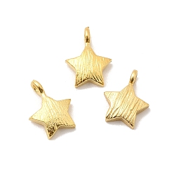 Золотой 925 Подвески в виде звезд из стерлингового серебра с текстурированной поверхностью, с печатью 925, золотые, 10x7.5x2 мм, отверстие : 1.2 мм