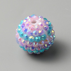 Темно-Голубой Полосатый узор из смоляных стразов, круглые бусины для диско-шаров, глубокое синее небо, 2x1.85 см, отверстие : 2.8 мм