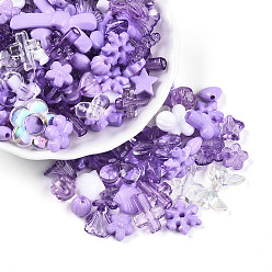 Средний Фиолетовый Прозрачные и непрозрачные акриловые бусины, разнообразные, средне фиолетовый, 7.5~24.5x7.5~32.7x2.5~12.5 мм, отверстие : 0.5~3 мм