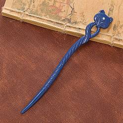 Темно-Синий Деревянные палочки для волос в форме лисы для женщин и девочек, темно-синий, 150 мм