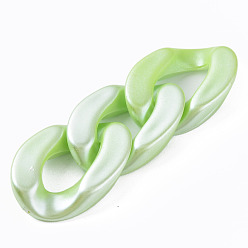 Аквамарин Непрозрачные акриловые соединительные кольца, разъемы для быстрой связи, для изготовления бордюрных цепей, жемчужные, твист, аквамарин, 29x20x6 мм, внутренний диаметр: 8x16 мм