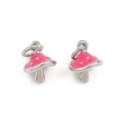 Платина Латунь эмаль подвески, грибные прелести, стойки покрытие, без кадмия и без свинца, долговечный, с целью перехода в кольце, платина, 9x7.5x7 мм, отверстие : 3 мм