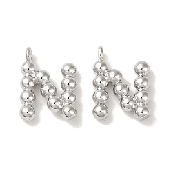 Платина Латунные подвески, без кадмия, без никеля и без свинца, письмо амулеты, платина, 12x8.5x2 мм, отверстие : 1 мм