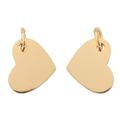 Золотой 201 брелоки из нержавеющей стали для штамповки заготовок, зеркальная полировка, сердце, золотые, 10x12x1 мм, отверстие : 3.5 мм