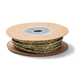 Зеленый Полиэстер рождественский блеск витая веревка, для декора подарочной упаковки diy, зелёные, 2 мм, о 10 ярдов / крен