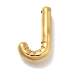 Letter J Вакуумное покрытие pvd 304 подвески из нержавеющей стали, реальный 18 k позолоченный, буквенное очарование, буква J, 19.5x11.5x4.5 мм, отверстие : 2 мм