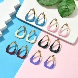 (52) Непрозрачная лаванда 304 серьги из нержавеющей стали эмаль, ионное покрытие (ip), самородки, золотые, разноцветные, 30.5x22.5 мм