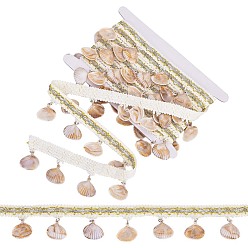 Цвет Древесины 3.2 ленты из полиэстера в ярдах, с формой ракушки из смолы для аксессуаров одежды, деревесиные, 2 дюйм (51.5 мм)