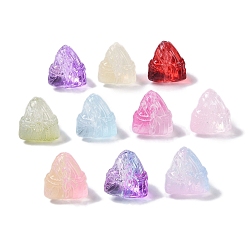 (52) Непрозрачная лаванда Краски для выпечки стеклянные бусины, треугольный цзунцзы, разноцветные, 15.5~16x15x14 мм, отверстие : 1.2 мм