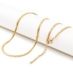 Настоящее золото 18K 304 женские ожерелья-змейки из нержавеющей стали, реальный 18 k позолоченный, 17.83 дюйм (45.3 см)